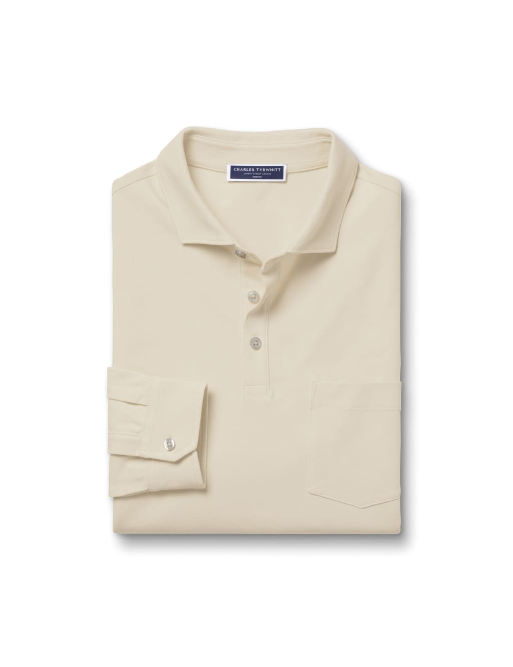 Cotton Rich Pique Long Sleeve Polo Shirt 2 of 5