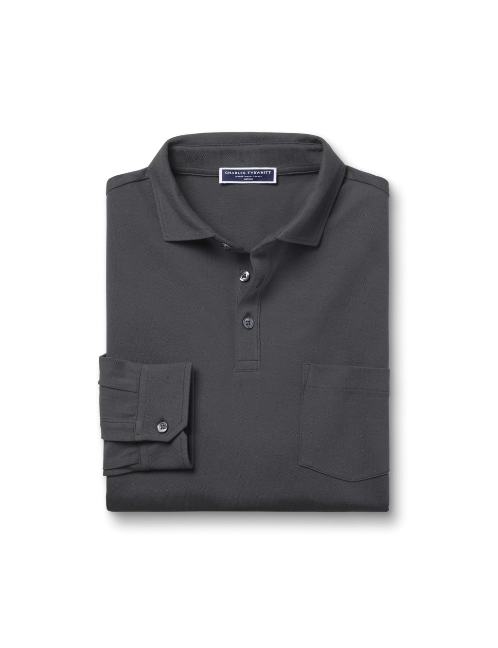 Cotton Rich Pique Long Sleeve Polo Shirt 2 of 6