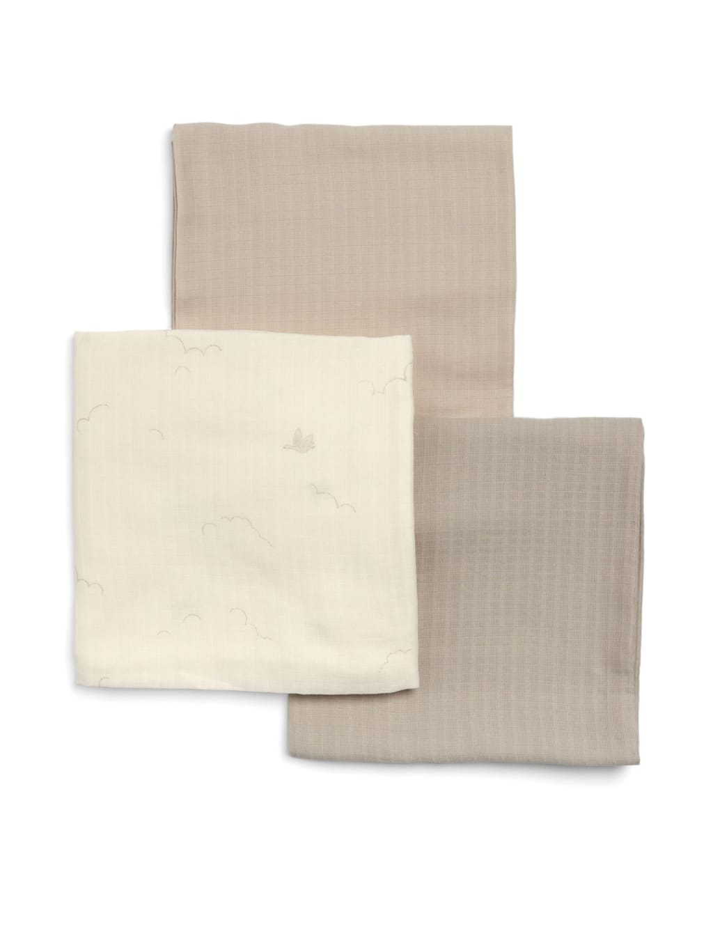 3pk Pure Cotton Muslin Squares 2 of 3