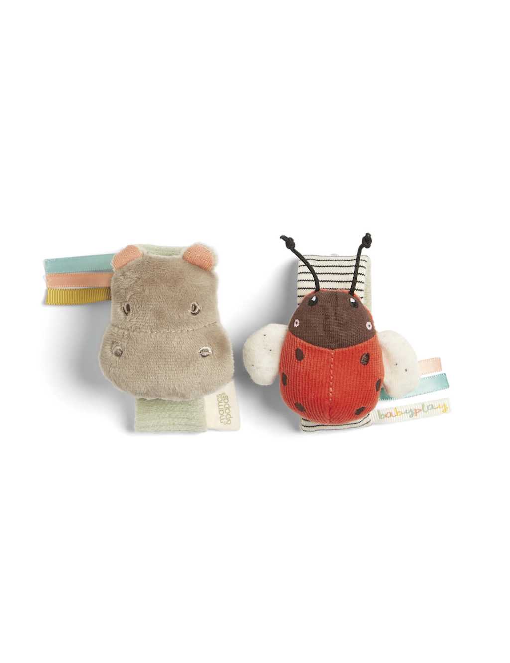 2pk Hippo & Ladybird Wrist Rattles (0+ Mths) 2 of 4