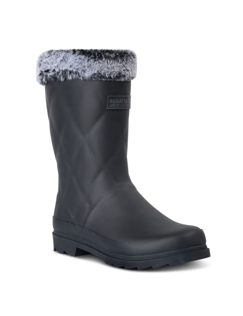 Luxley Quilted Faux Fur Trim Wellies Regatta M S