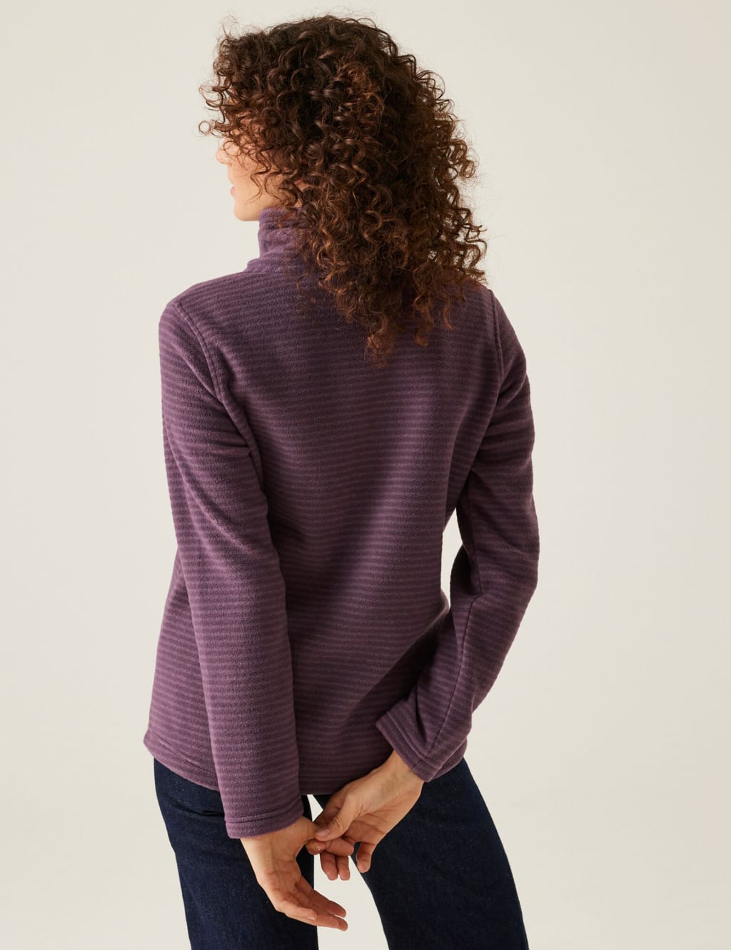 Solenne Striped Funnel Neck Half Zip Fleece 3 of 5