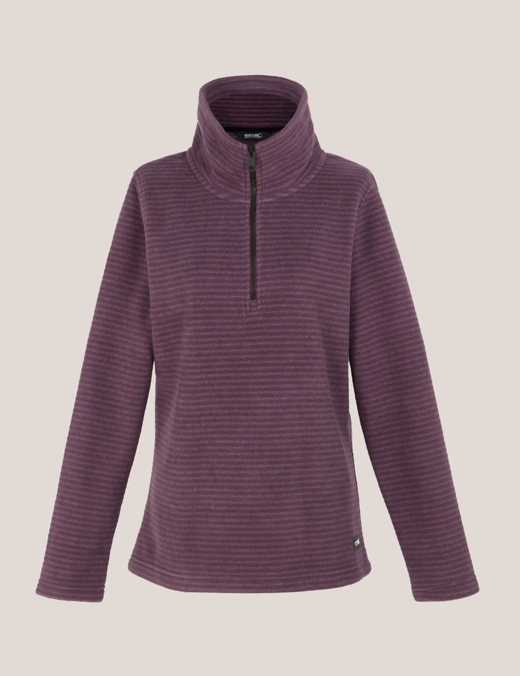 Solenne Striped Funnel Neck Half Zip Fleece 2 of 5