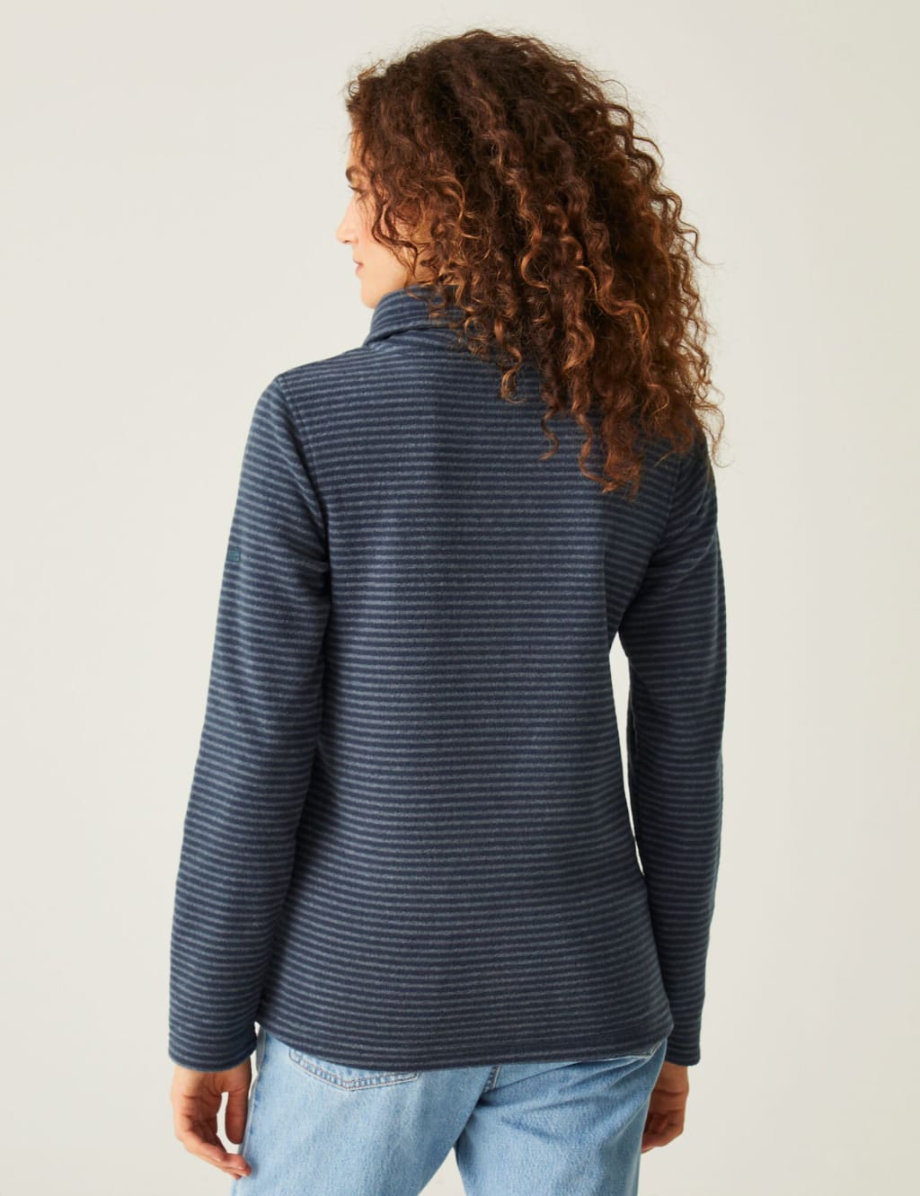 Solenne Striped Funnel Neck Half Zip Fleece 3 of 5