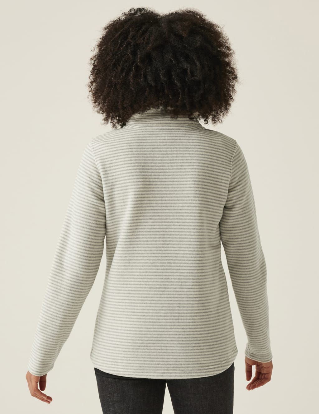 Solenne Striped Funnel Neck Half Zip Fleece 3 of 5