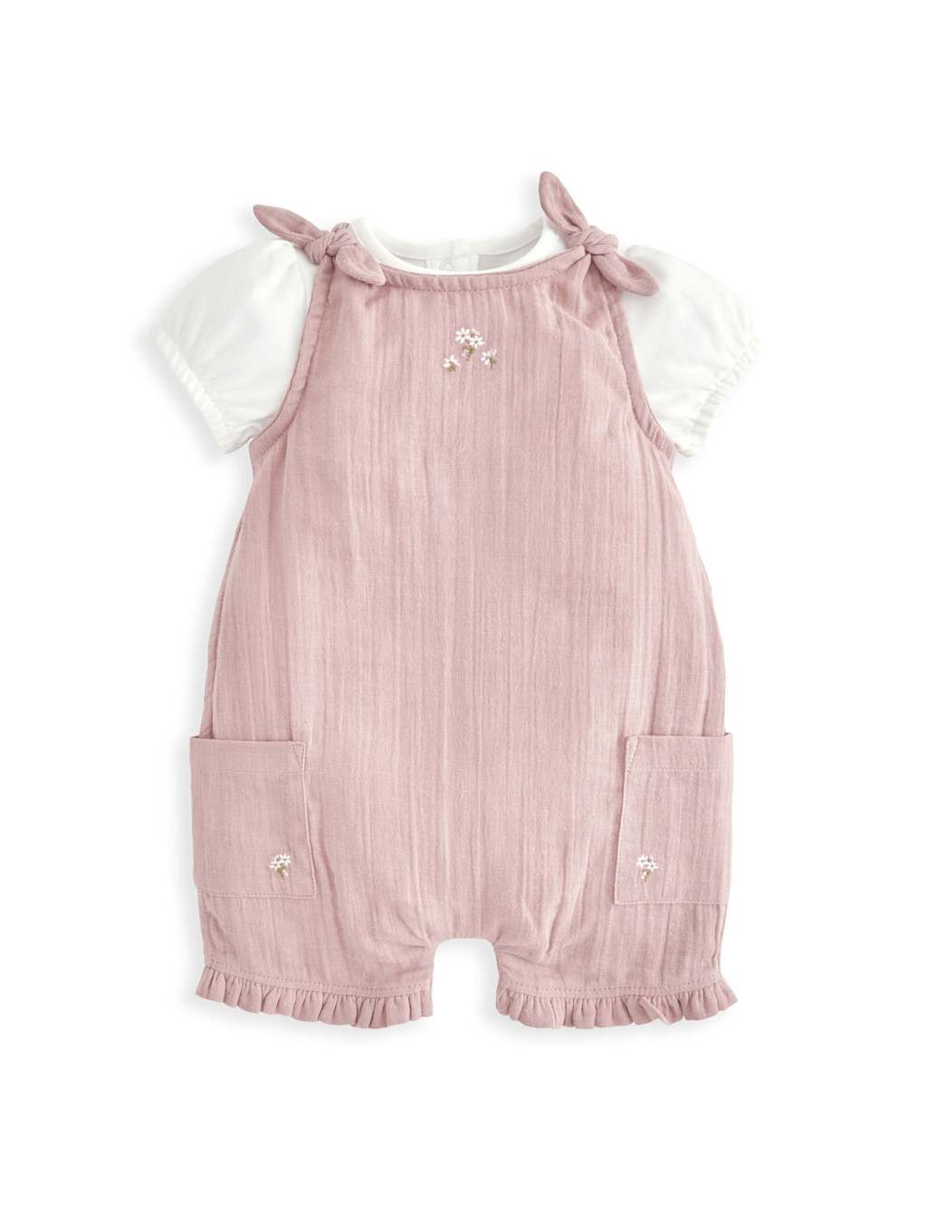 2pc Pure Cotton Floral Outfit (0-12 Mths) 2 of 5