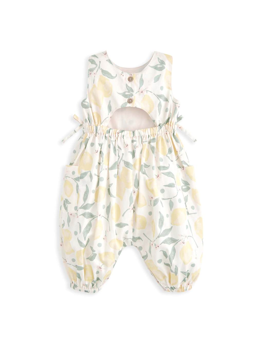 Pure Cotton Lemon Print Romper (0-3 Yrs) 3 of 3