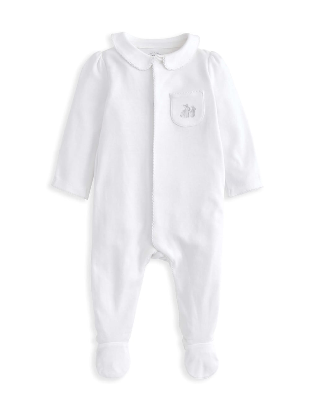 Pure Cotton Rabbit Collared Sleepsuit (0-6 Mths) 2 of 2