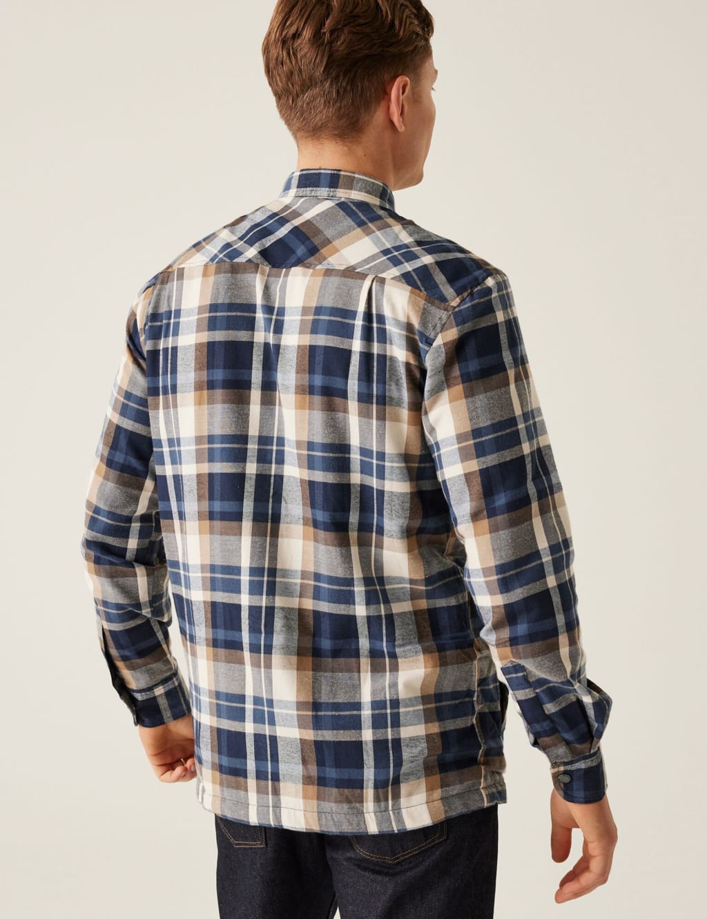 Thamos Cotton Blend Check Flannel Overshirt 4 of 7