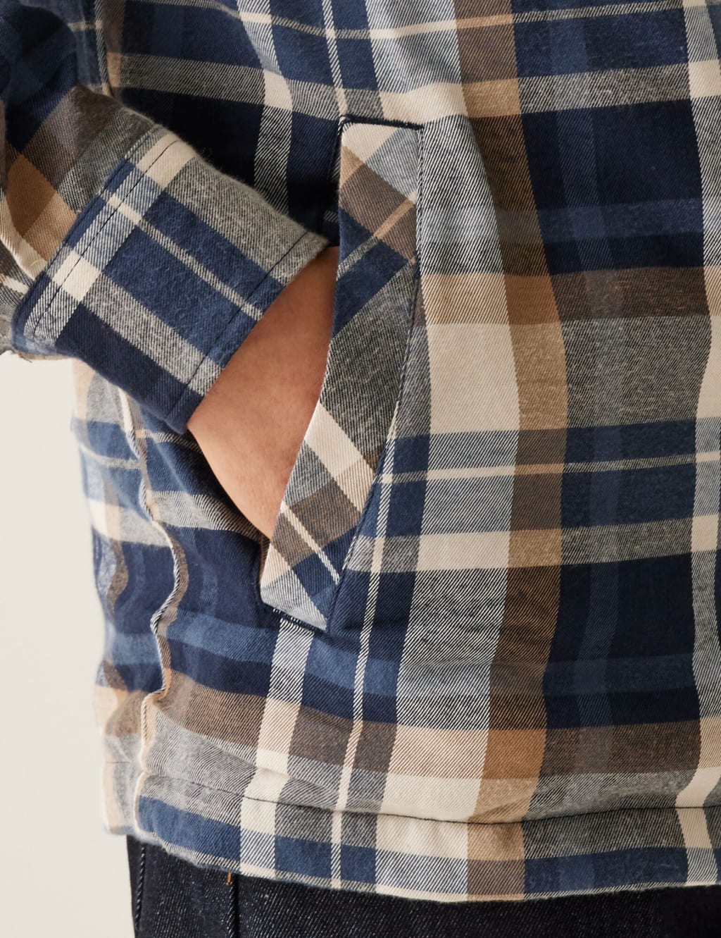 Thamos Cotton Blend Check Flannel Overshirt 7 of 7