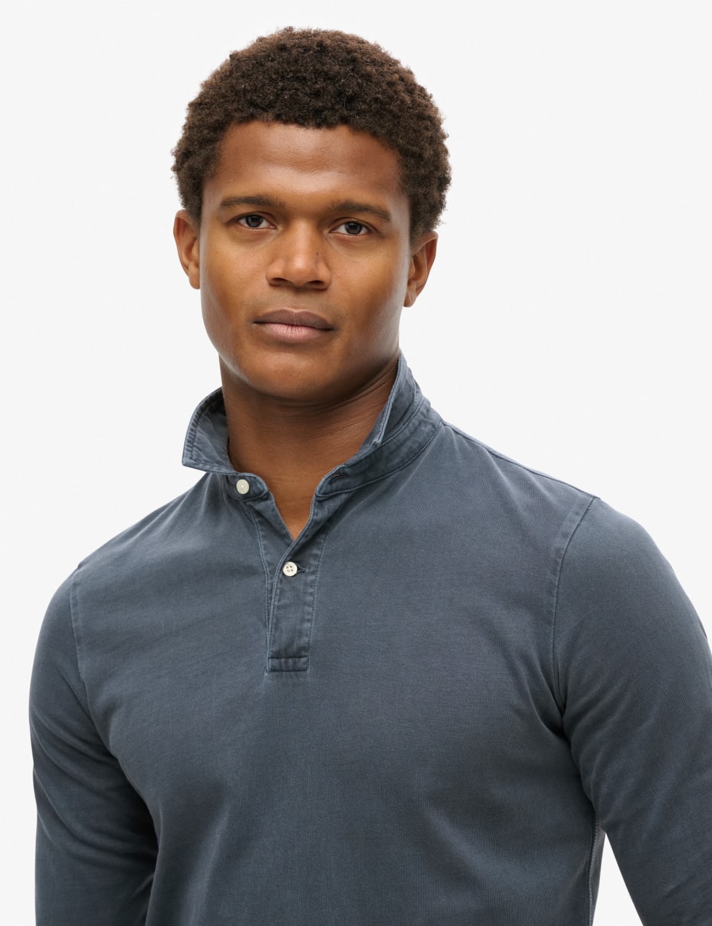 Pure Cotton Long Sleeve Polo Shirt Superdry M S