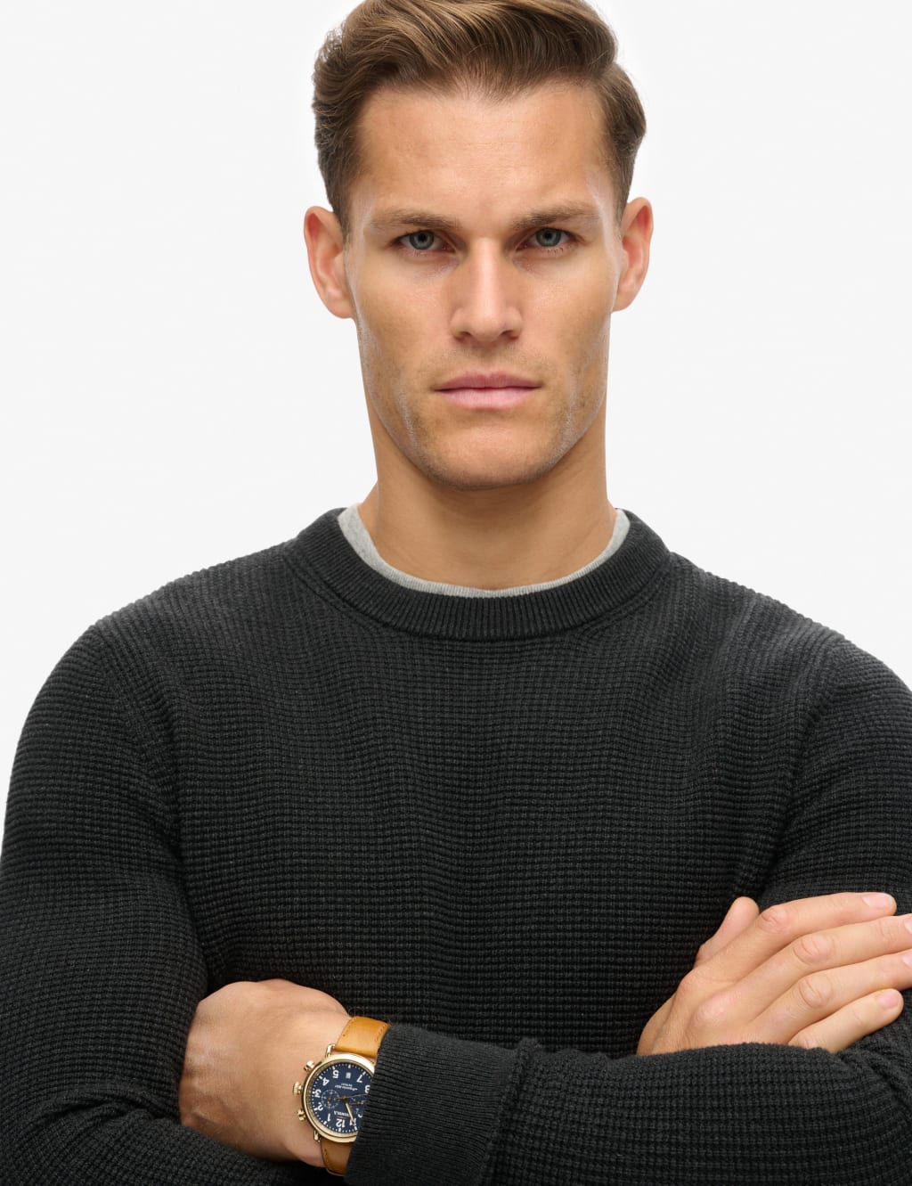 Pure Cotton Textured Crew Neck Jumper 2 of 5