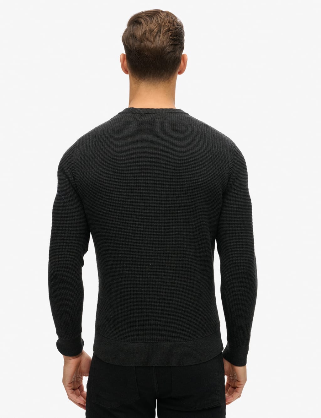 Pure Cotton Textured Crew Neck Jumper 3 of 5