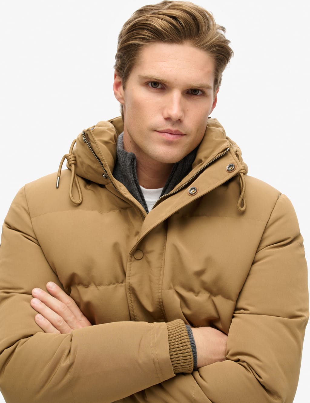 Hooded padded puffer jacket outlet