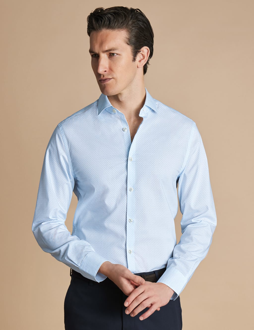 Slim Fit Non Iron Pure Cotton Diamond Shirt 1 of 6