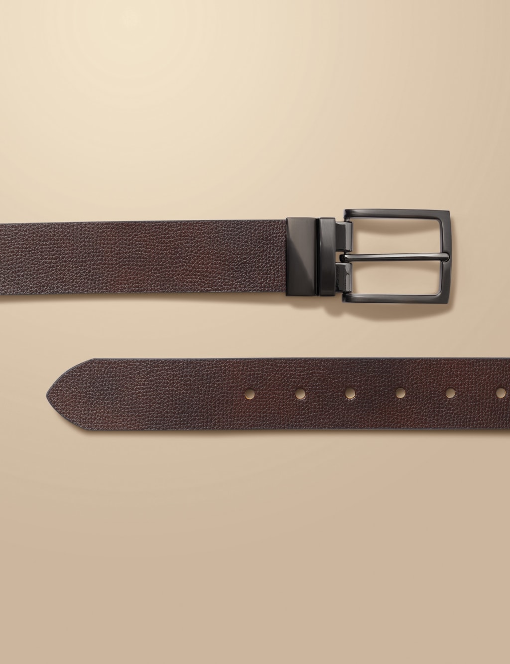 Leather Reversible Textured Belt 2 of 3