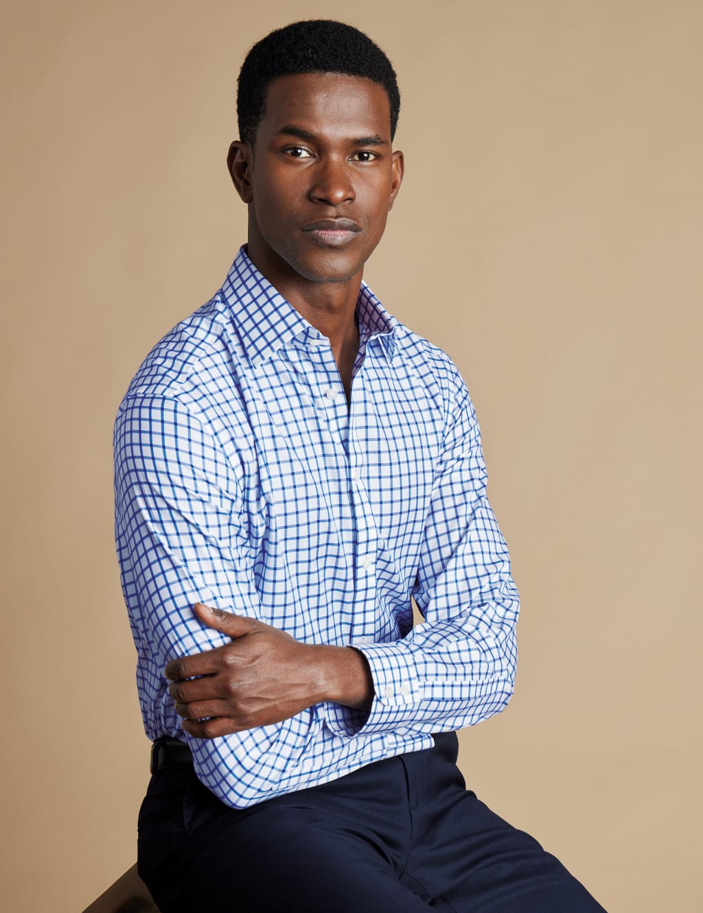 Non Iron Pure Cotton Twill Check Oxford Shirt 2 of 6