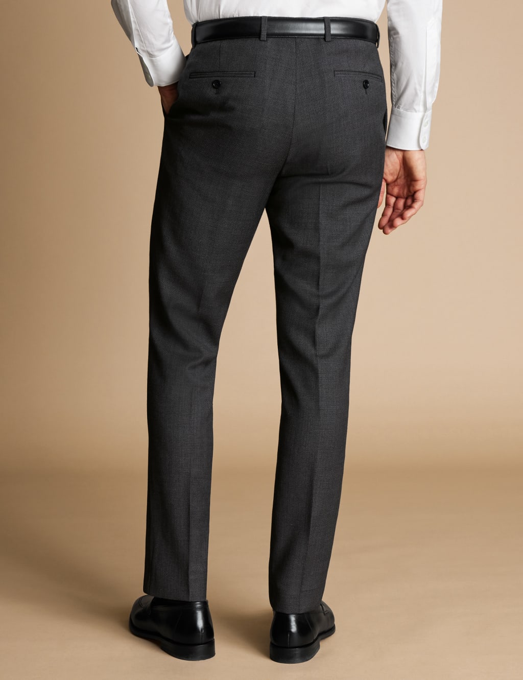 Regular Fit Pure Wool Birdseye Stretch Trousers 3 of 4