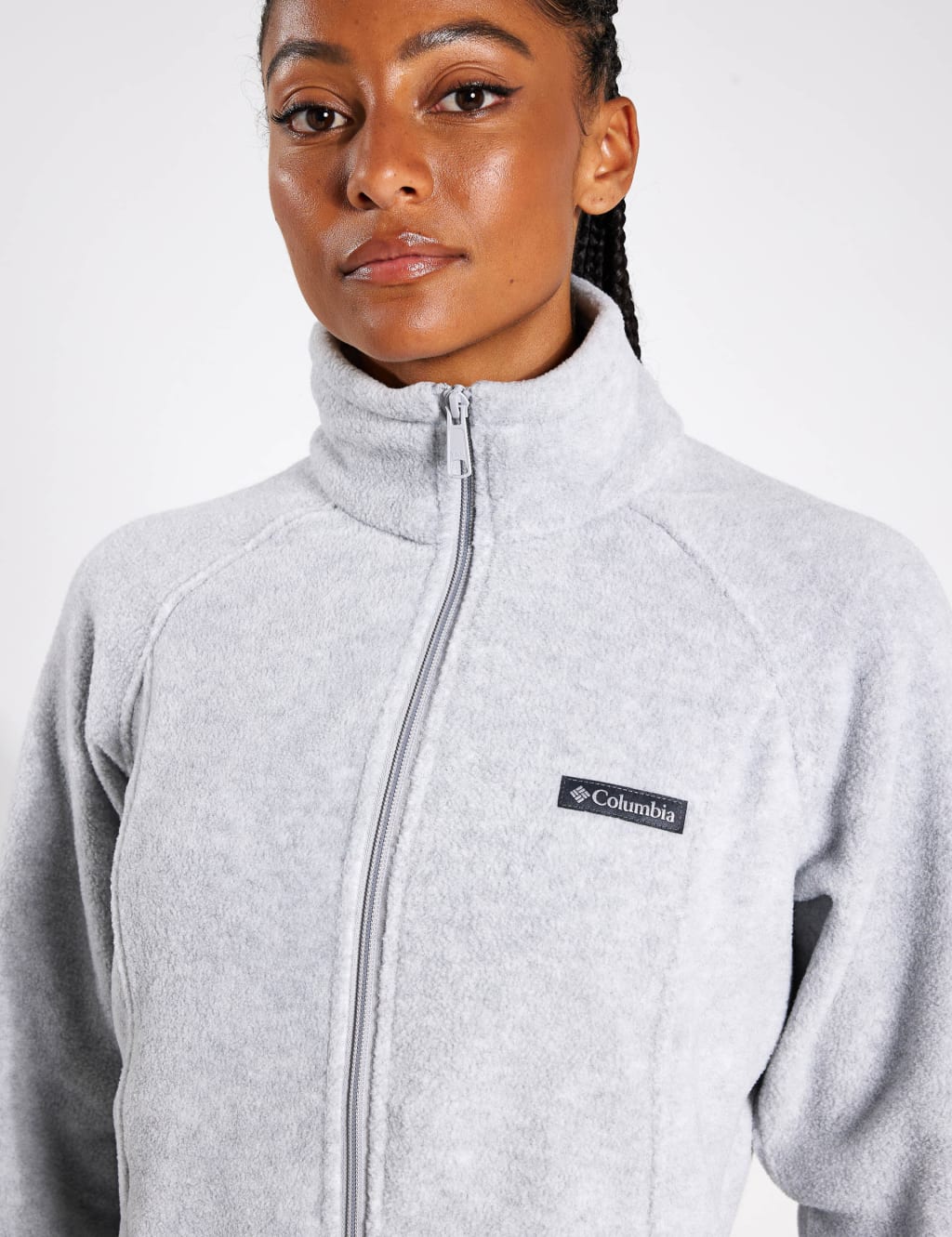 Grey columbia fleece jacket cheap
