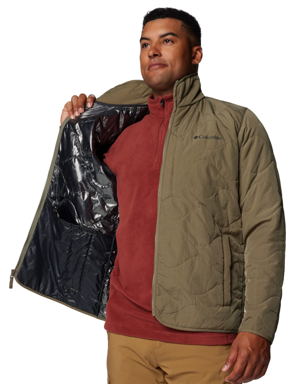 Quilted raincoat with hood top