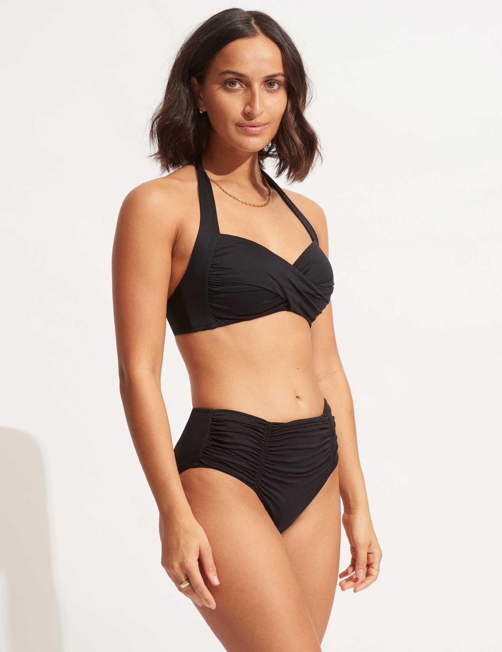 Collective Padded Twist Front Plunge Halterneck Bikini Top 4 of 8