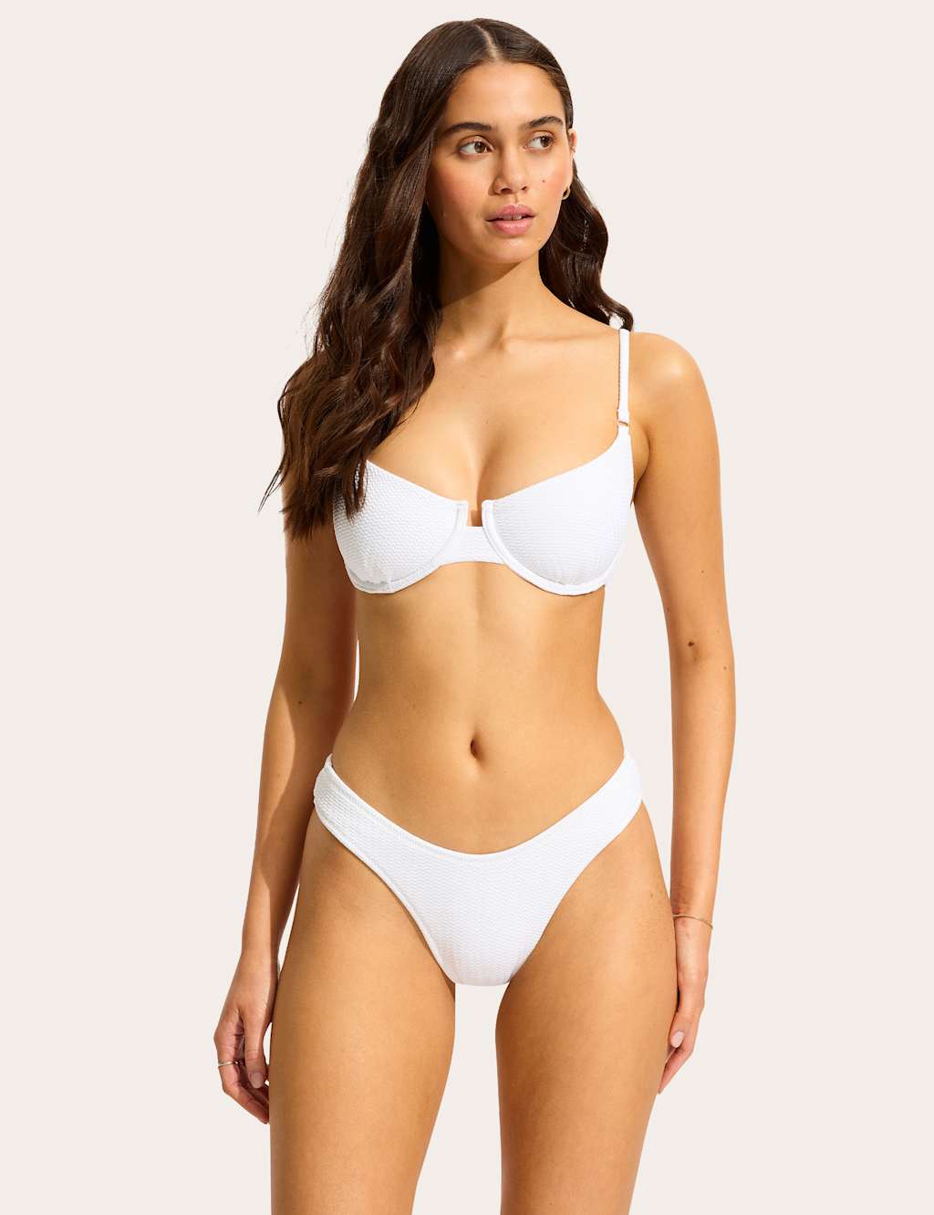 Sea Dive Textured Wired Plunge Bikini Top 4 of 5