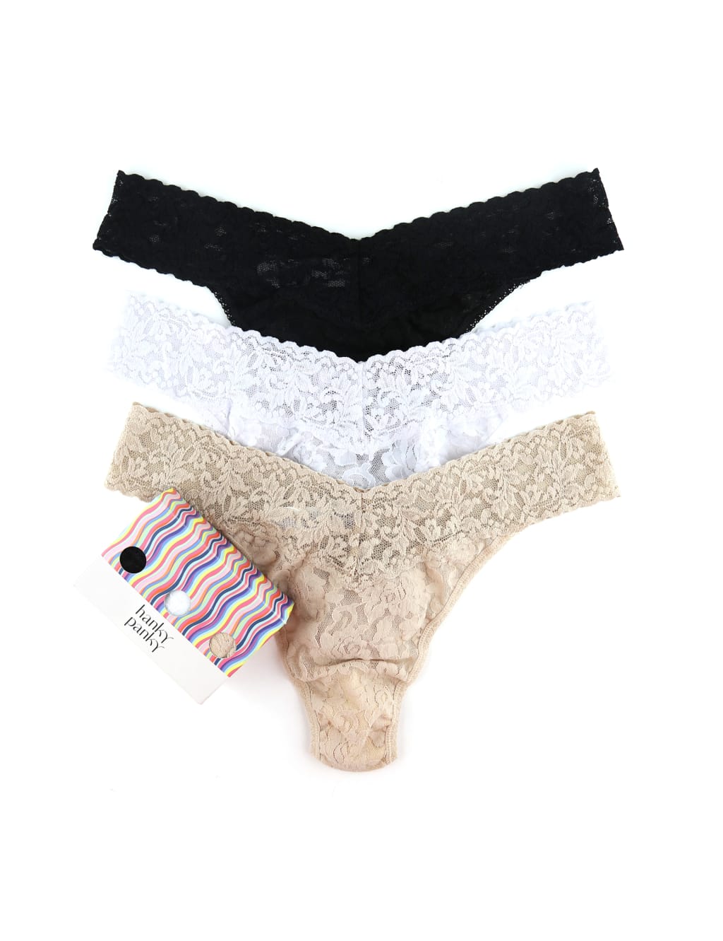 3pk Original Rise Signature Lace Thongs 3 of 3