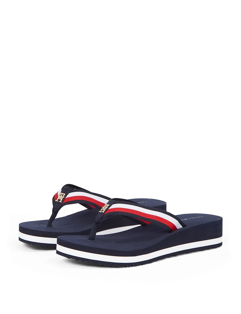 Corporate Striped Wedge Toe Thong Sandals 4 of 6