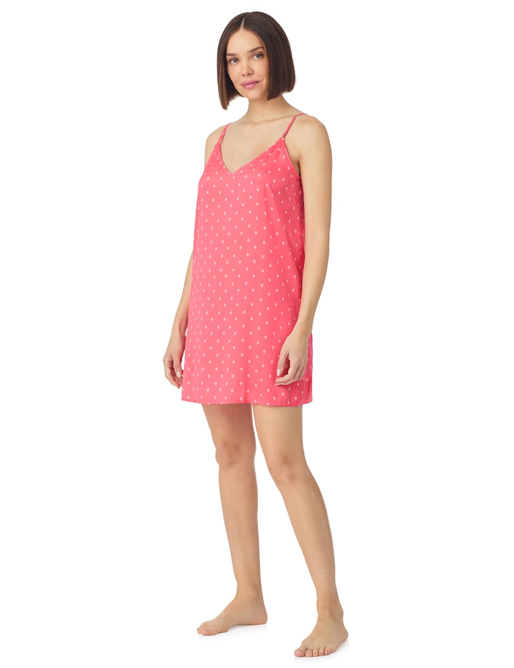 Satin Geometric Strappy Short Chemise 3 of 4