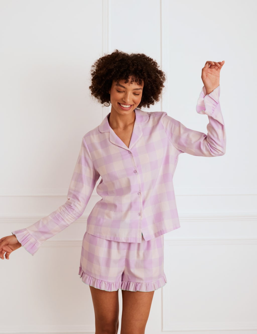 Pure Cotton Check Pyjama Set 3 of 5