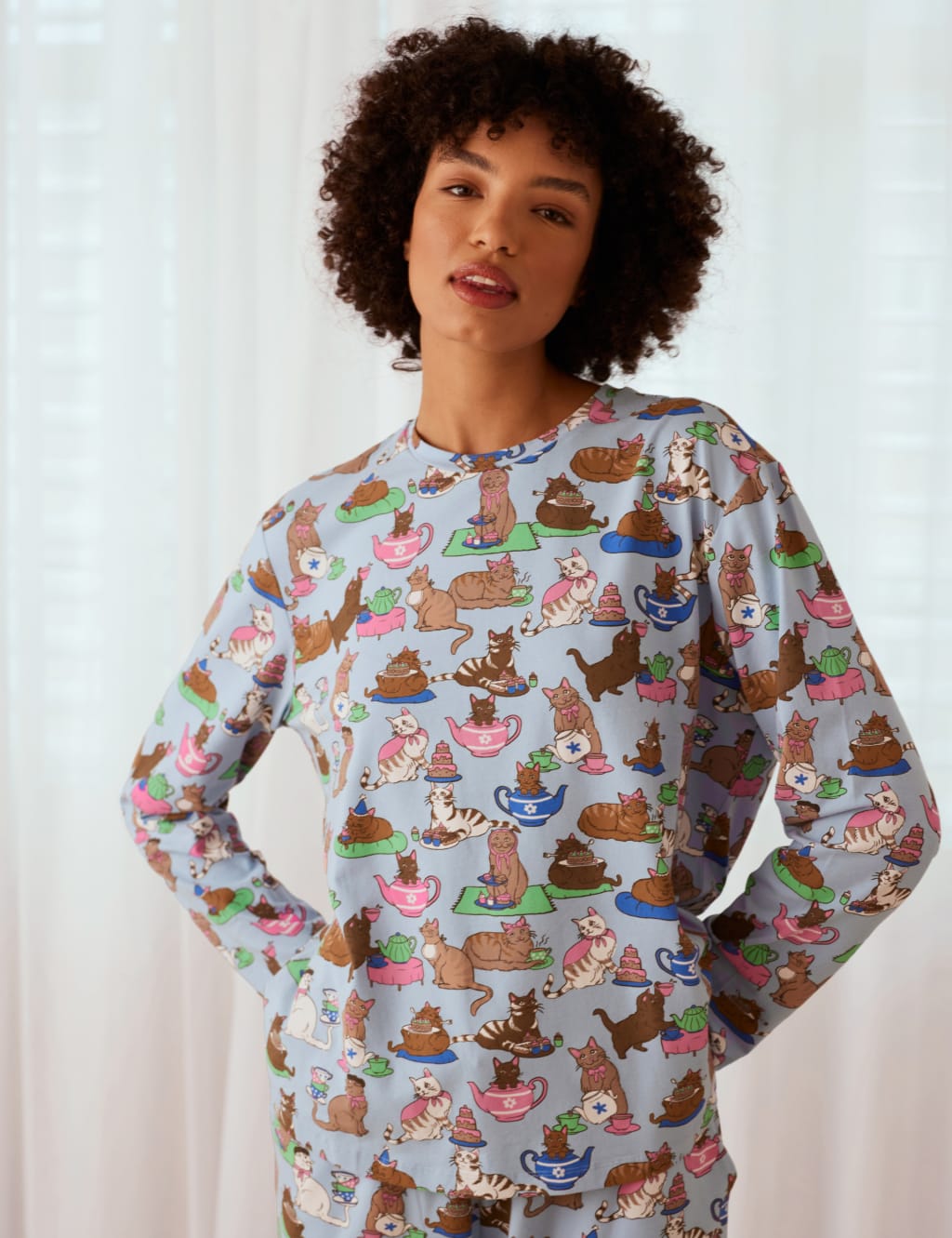 Cat Print Pyjama Set 2 of 5