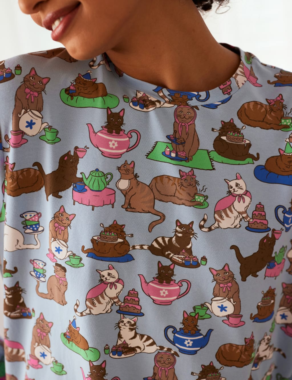 Cat Print Pyjama Set 4 of 5