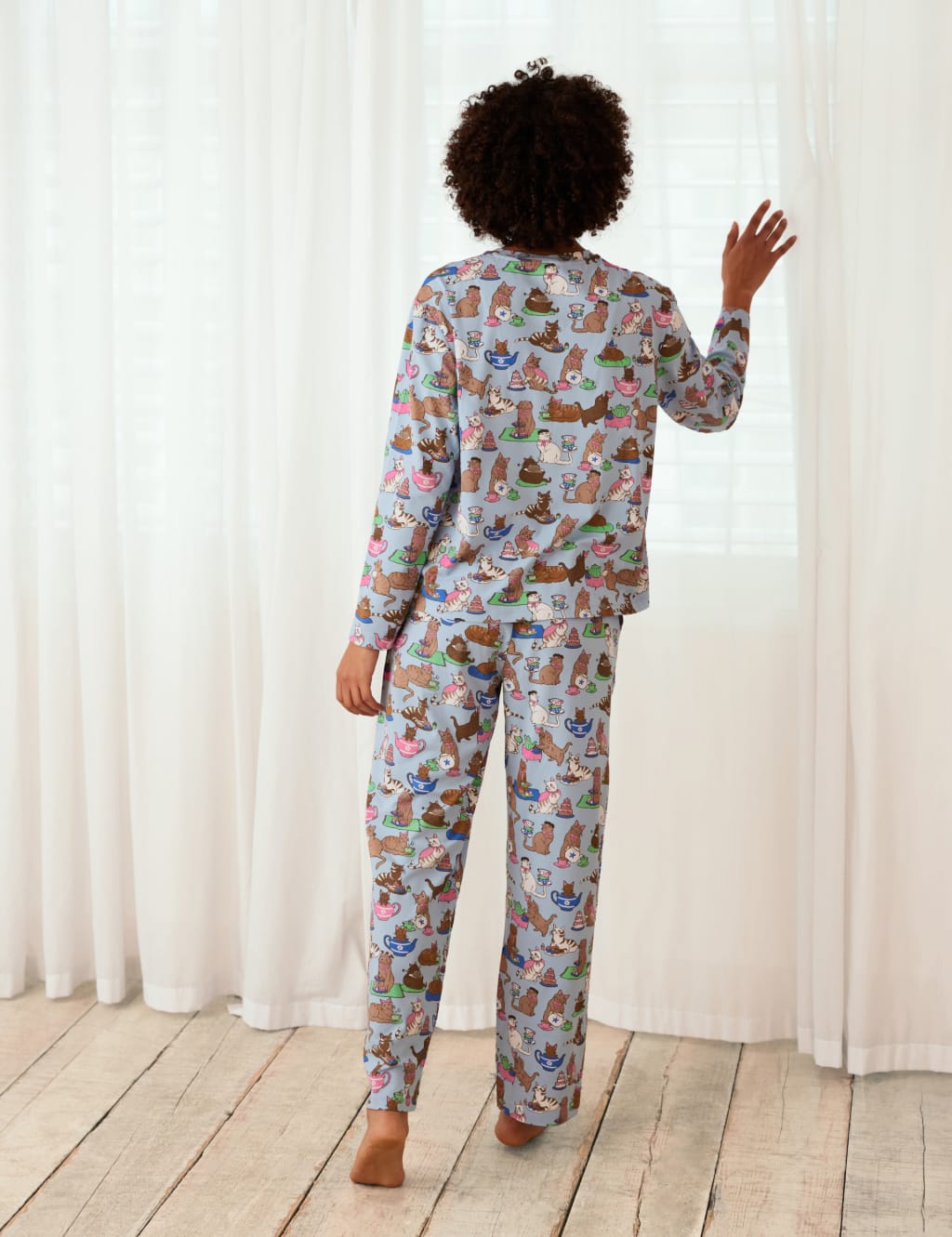 Cat Print Pyjama Set 5 of 5