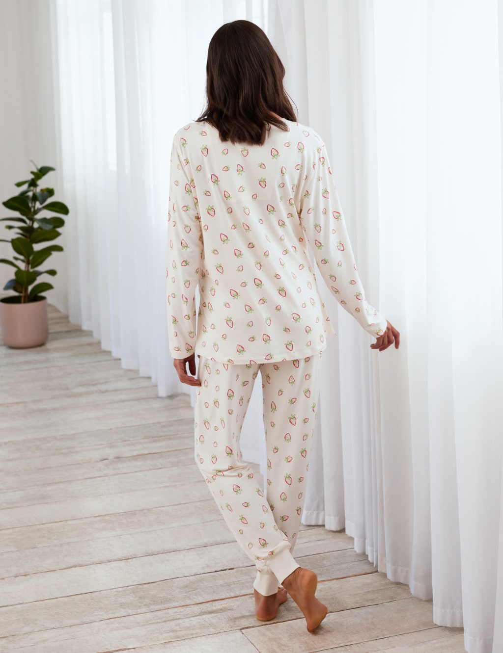 Maternity Strawberry Crew Neck Pyjama Set 4 of 4