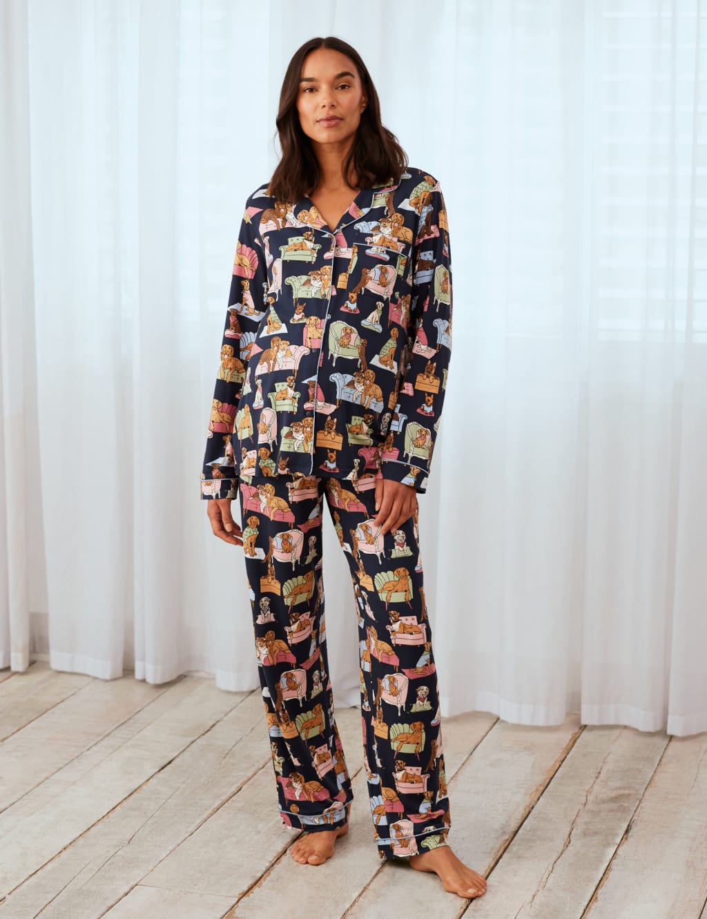 Maternity Dog Print Pyjama Set 2 of 5