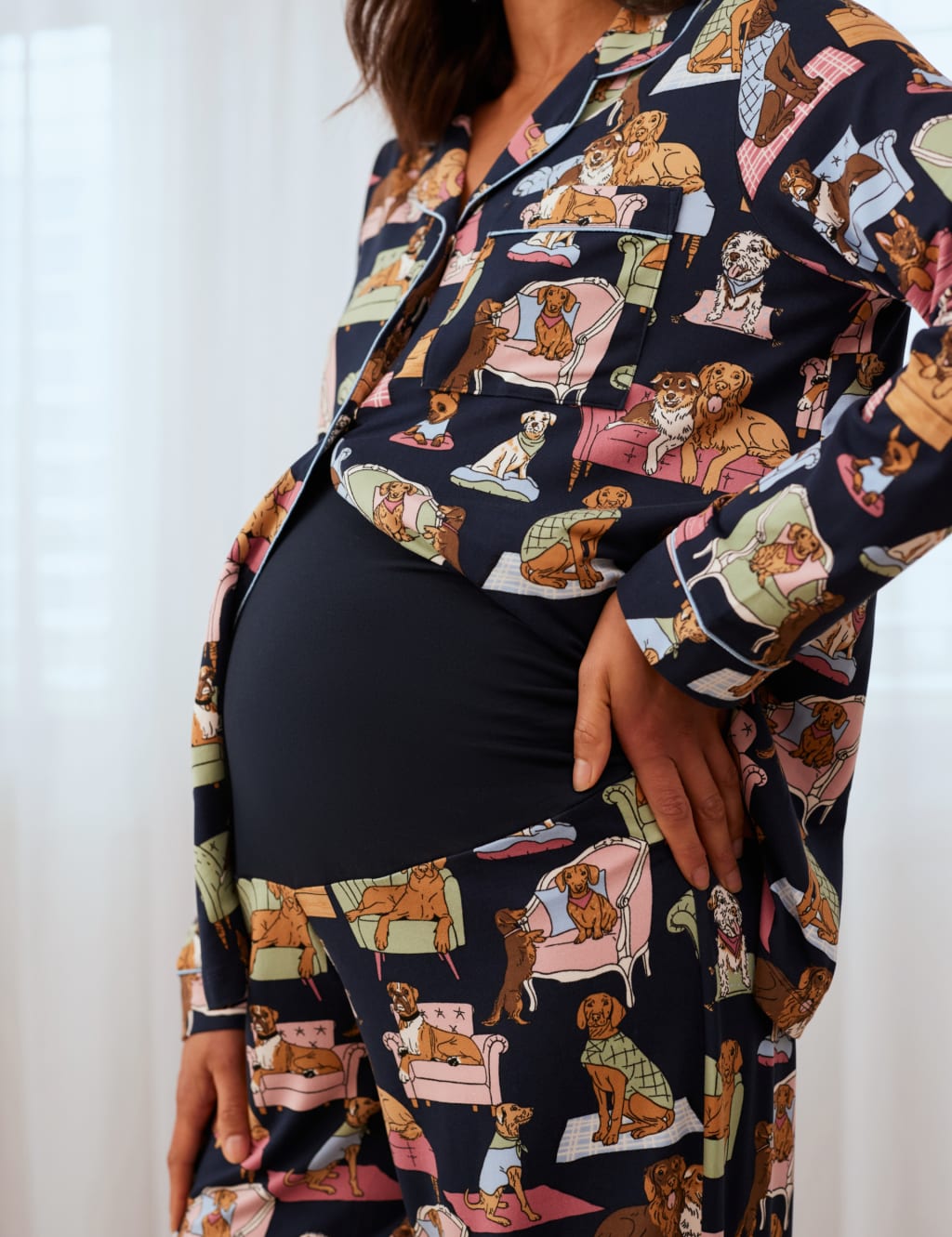 Maternity Dog Print Pyjama Set 4 of 5
