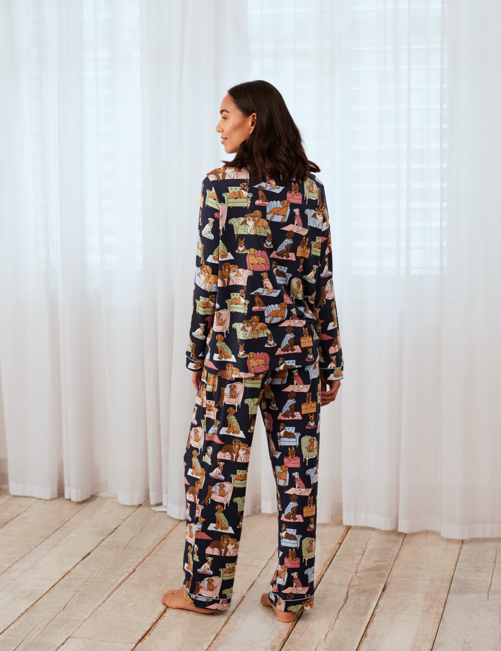 Maternity Dog Print Pyjama Set 5 of 5
