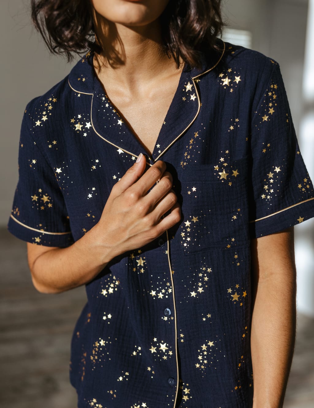 Pure Cotton Stars Foil Print Pyjama Set 2 of 4