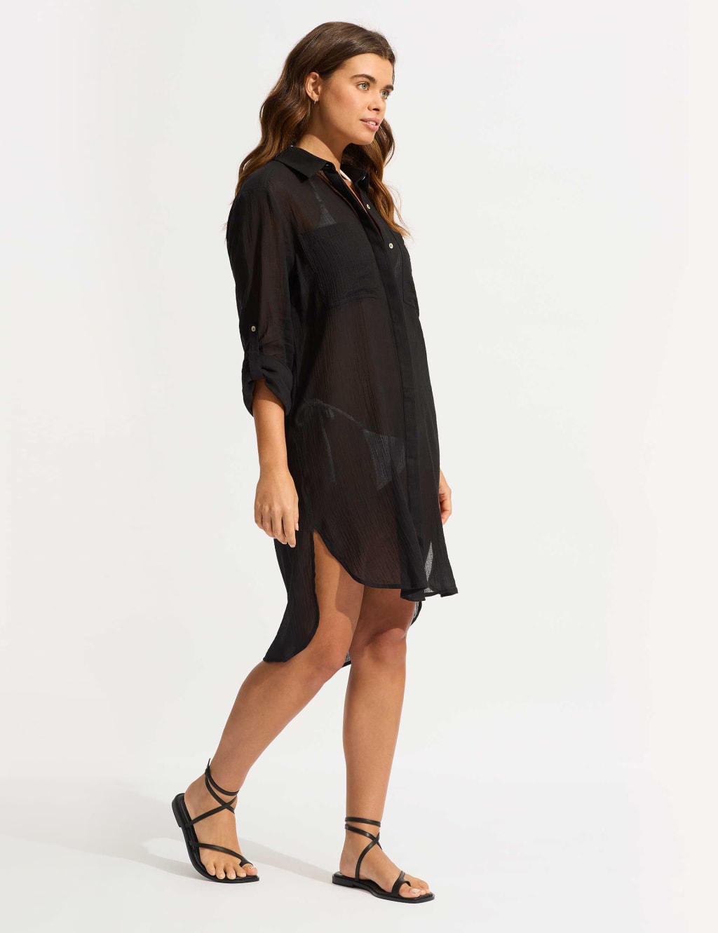 Pure Cotton Beach Cover Up Shirt 2 of 4