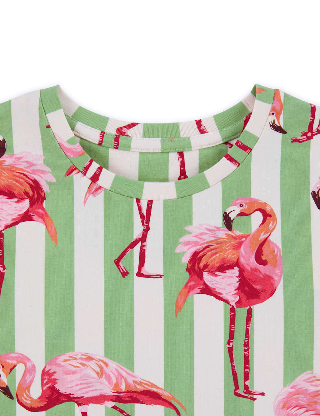 Cotton Rich Striped Flamingo Print Pyjamas (1-12 Yrs) 3 of 3