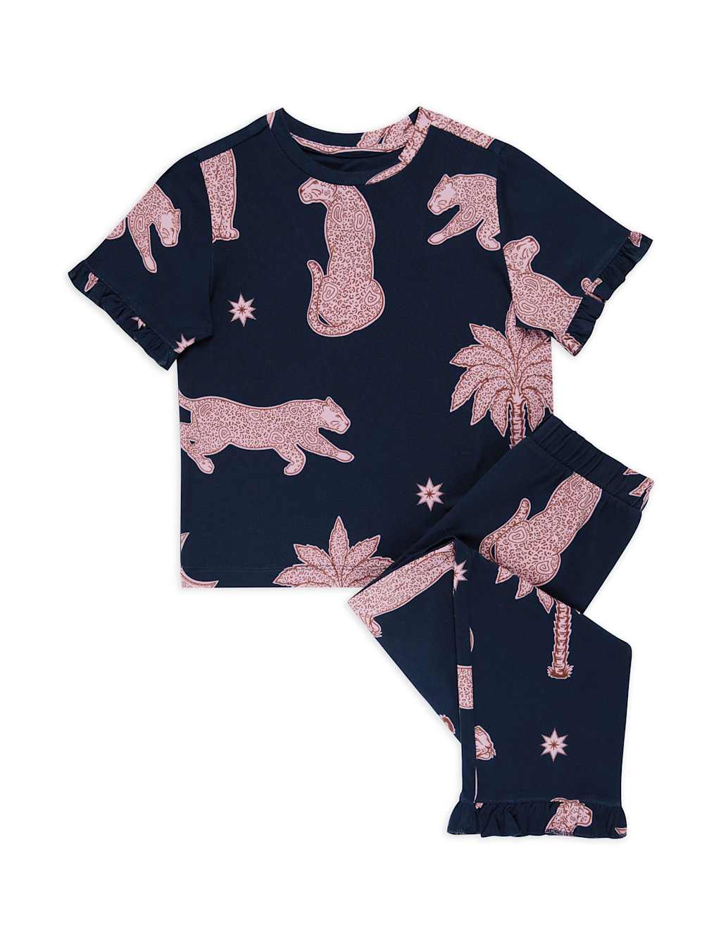Cotton Rich Leopard Print Pyjamas (1-12 Yrs) 2 of 3