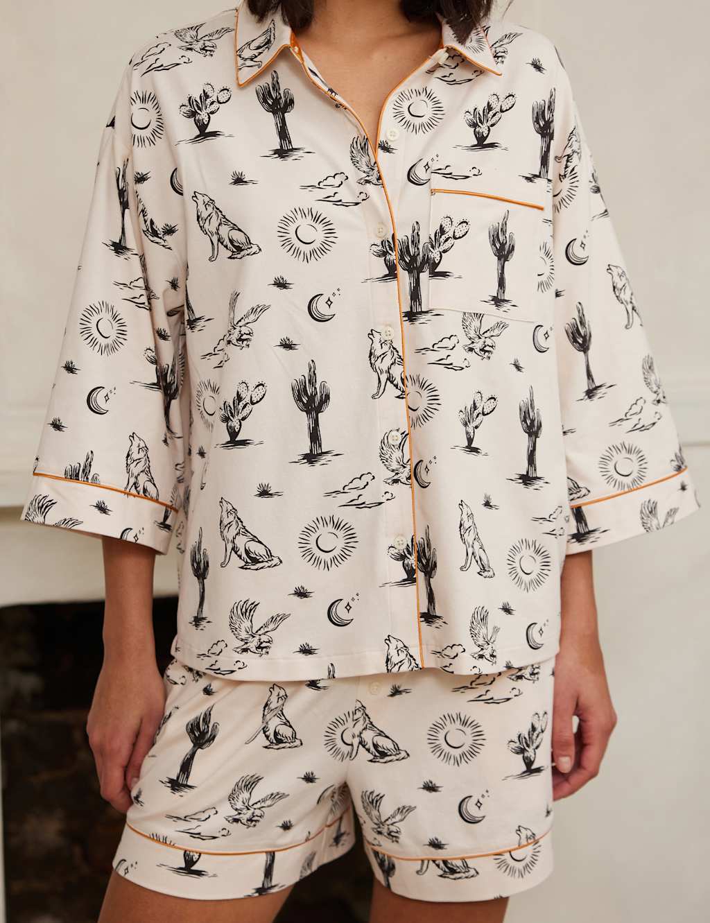 Cotton Rich Desert Printed Shortie Set 4 of 5