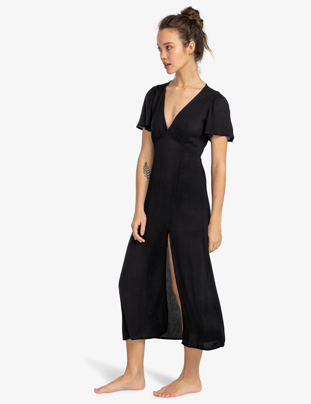 Jet Set V-Neck Angel Sleeve Midi Beach Dress 4 of 4