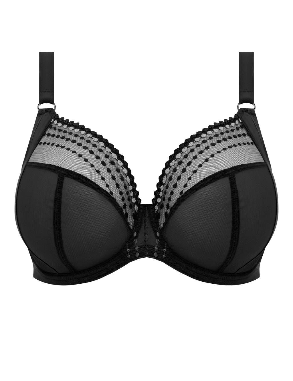 Matilda Mesh Embroidery Wired Plunge Bra DD-K 2 of 6