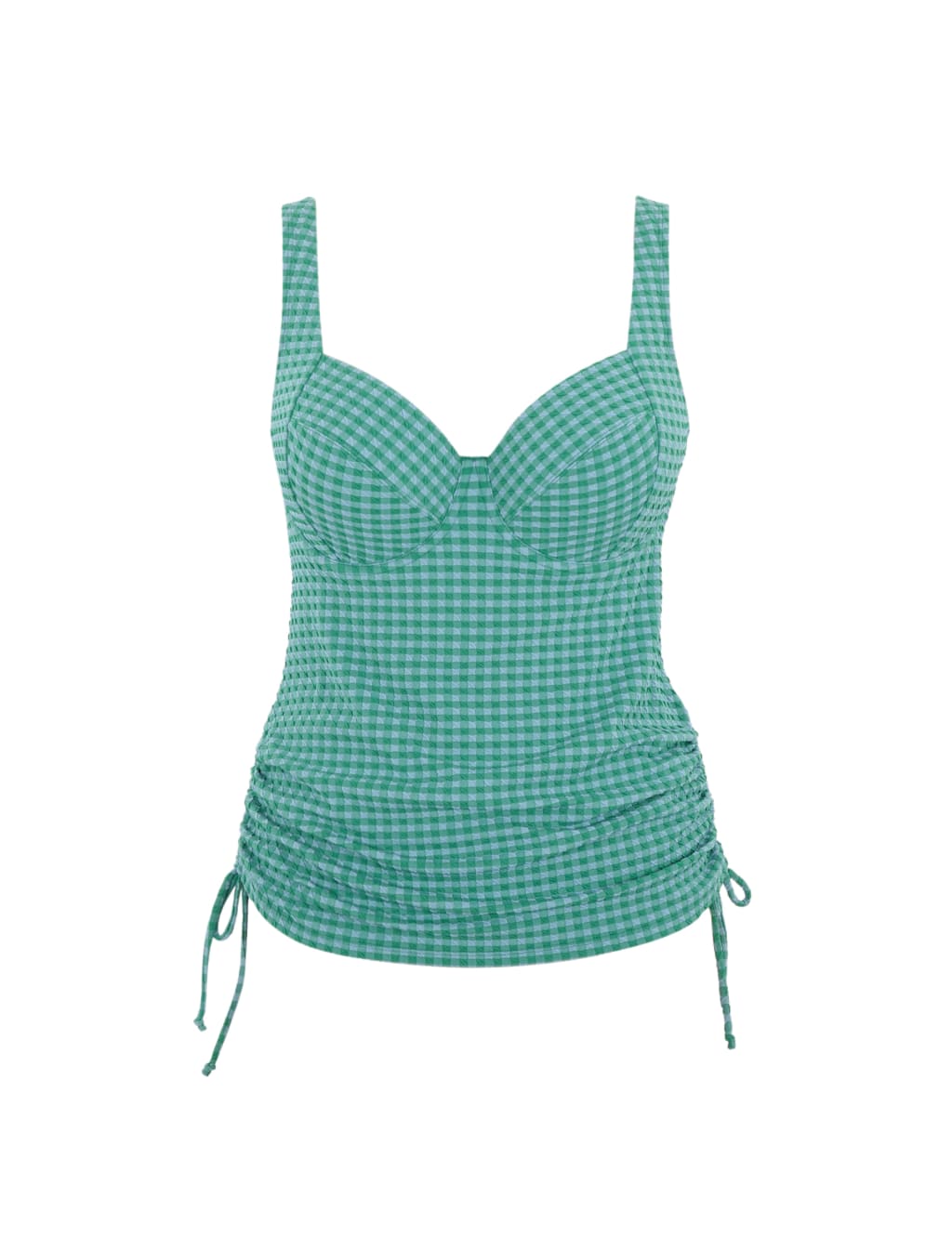 Iris Gingham Wired Balcony Tankini Top D-K 2 of 8