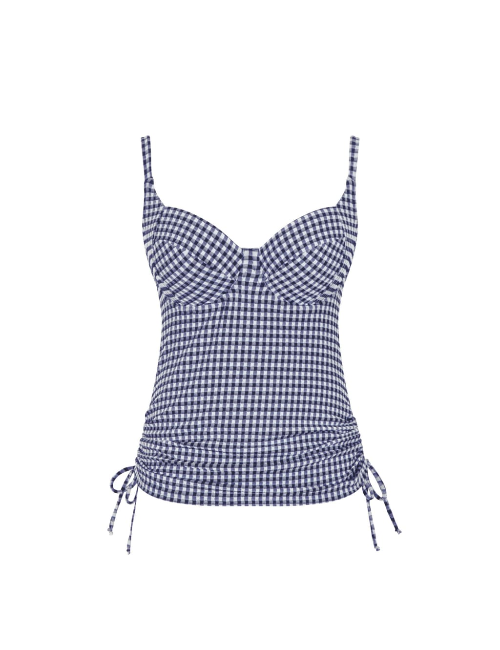 Olivia Textured Gingham Wired Tankini Top 2 of 4