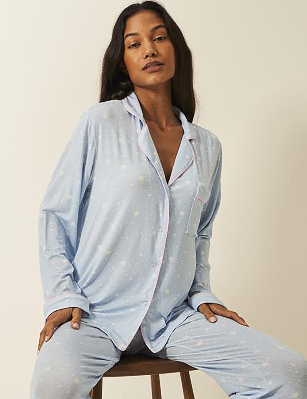 Star Print Pyjama Set Stripe Stare M S