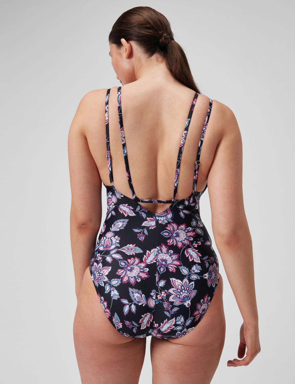Tummy Control Floral Padded V-Neck Swimsuit 5 of 9