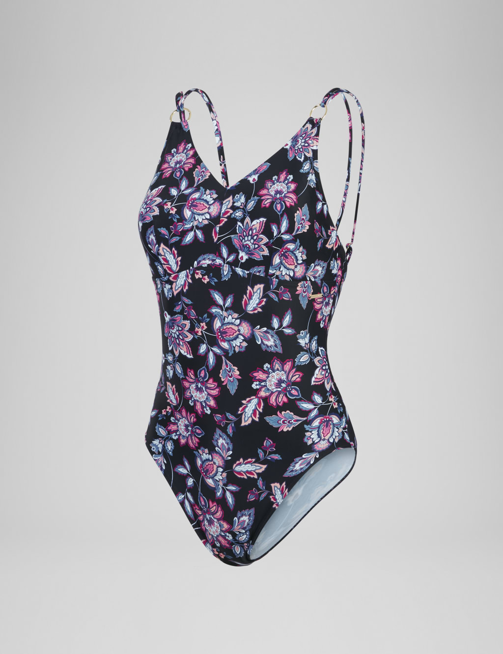 Tummy Control Floral Padded V Neck Swimsuit