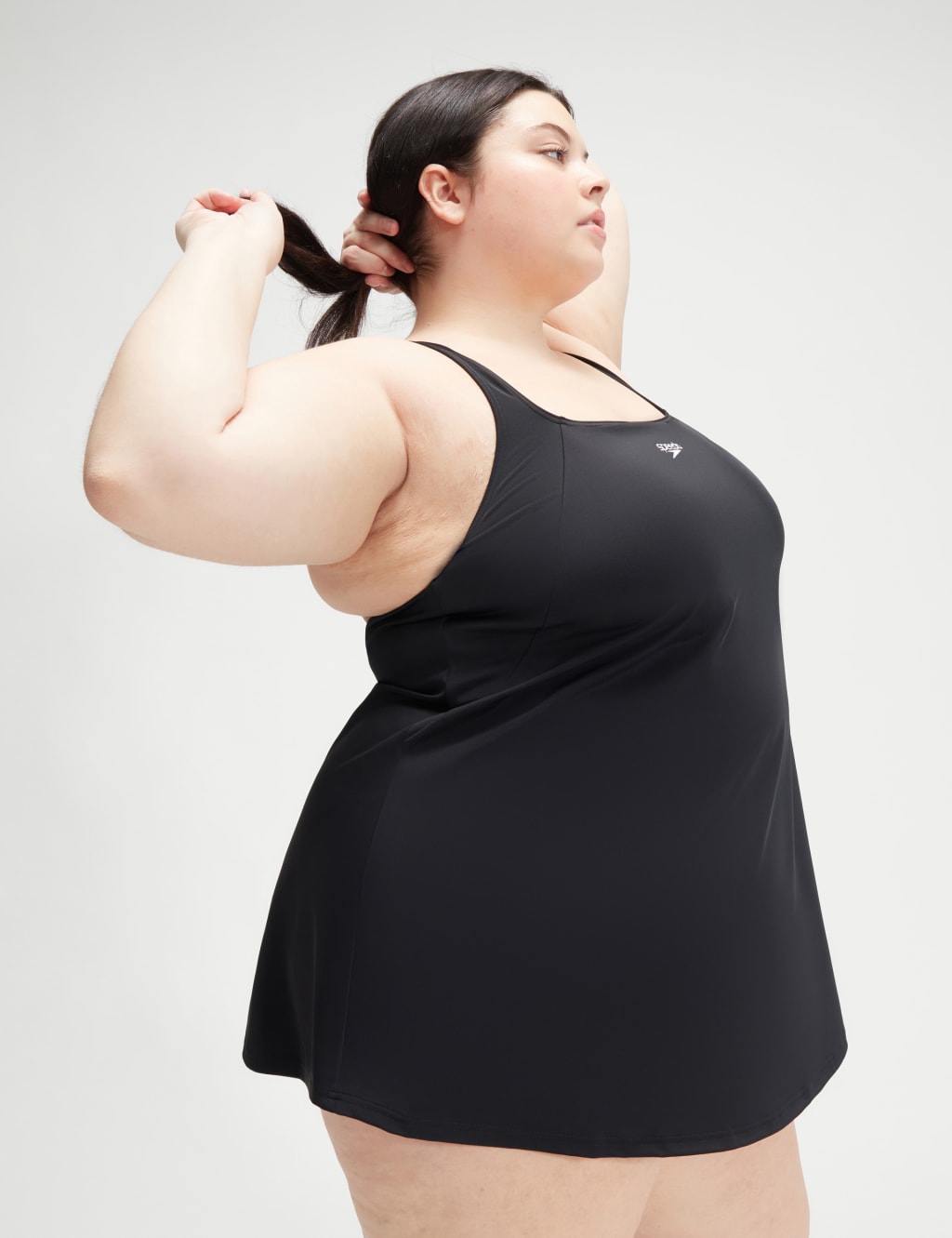 Plus size black swim dress shop